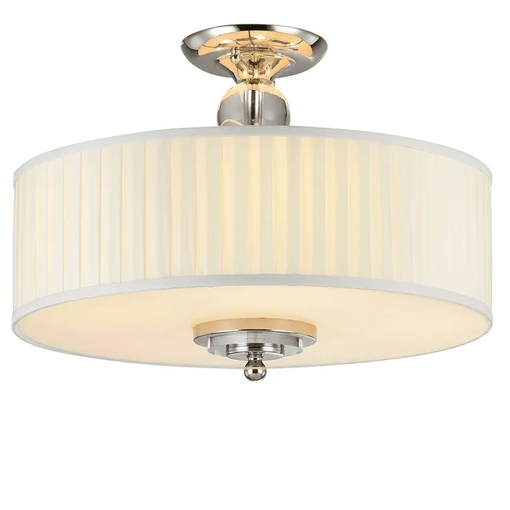 Cветильник Milwaukee, Nickel Shade white plisse D50*H38 cm