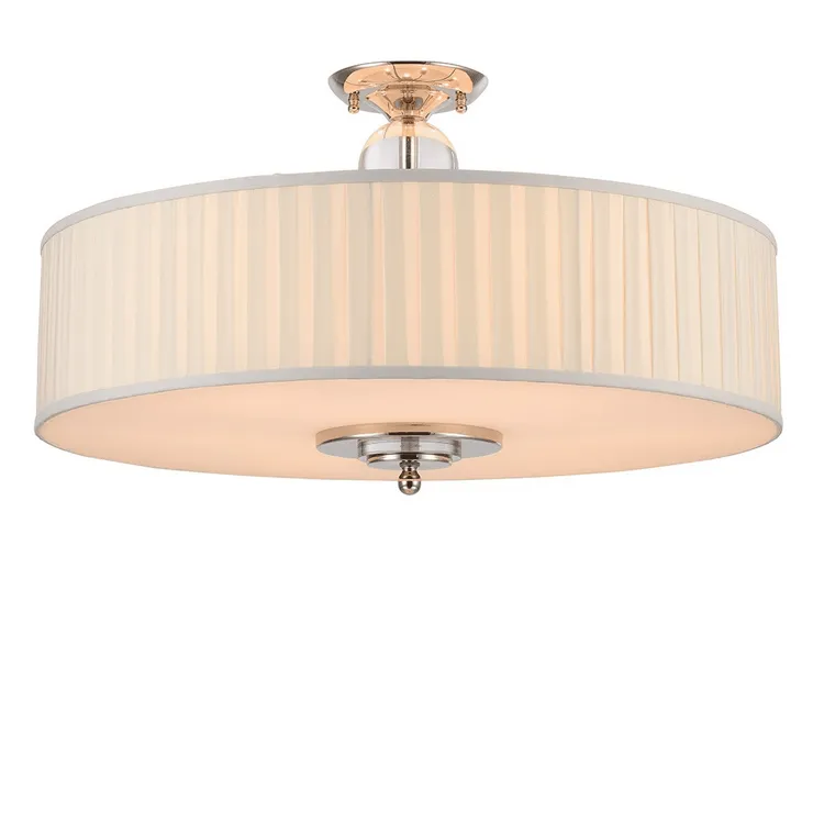 Cветильник Milwaukee, Nickel  Shade white plisse D70*H43,5 cm
