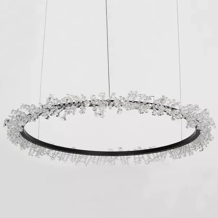 Люстра Halo Crystal Pendant Lamp черный D60