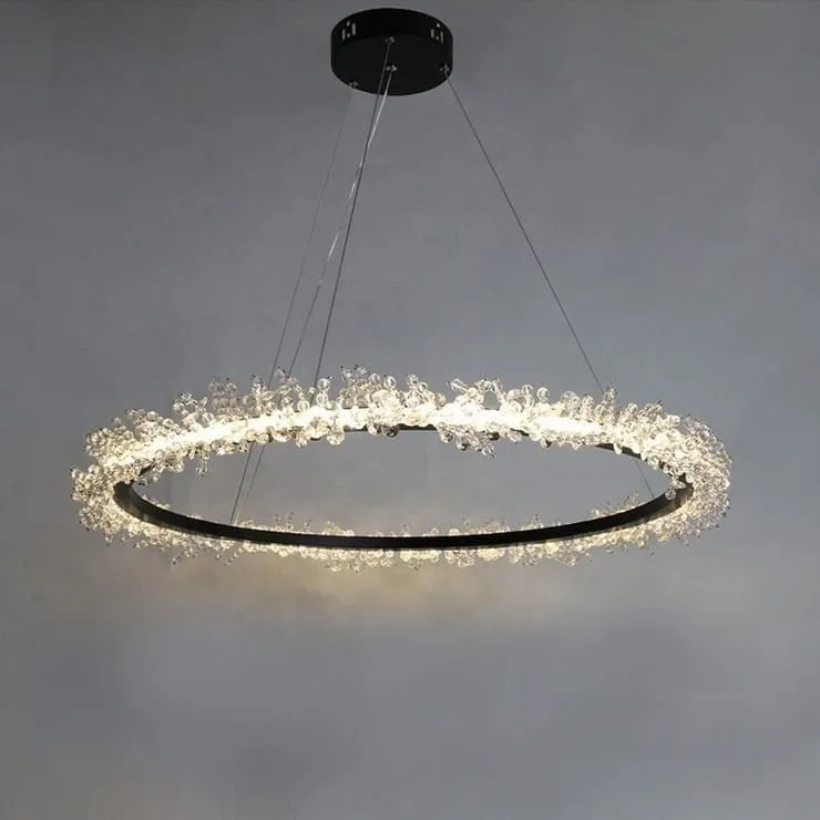 Люстра Halo Crystal Pendant Lamp черный D50