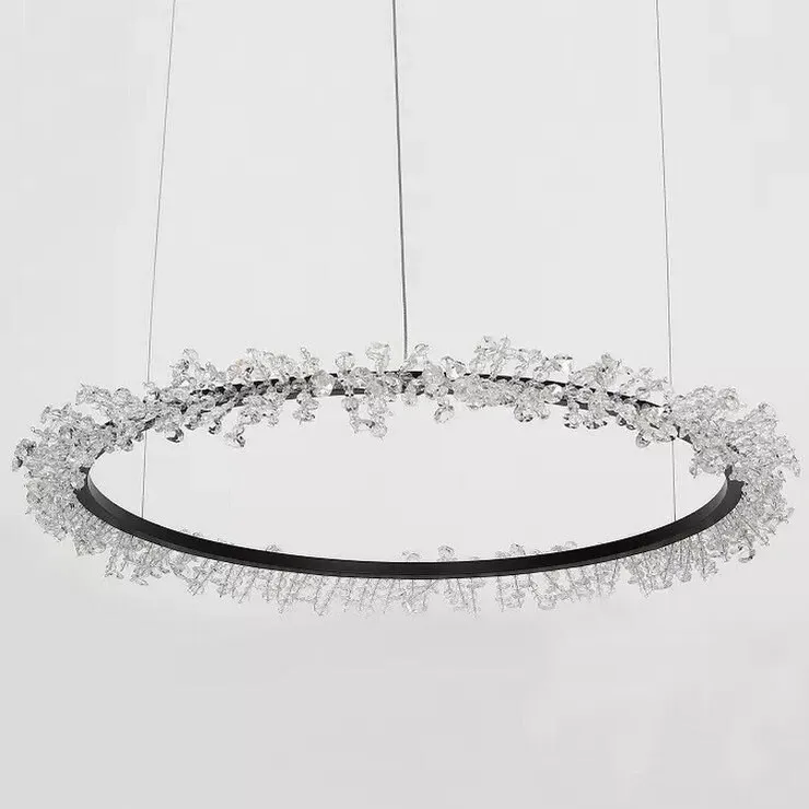 Люстра Halo Crystal Pendant Lamp черный D40