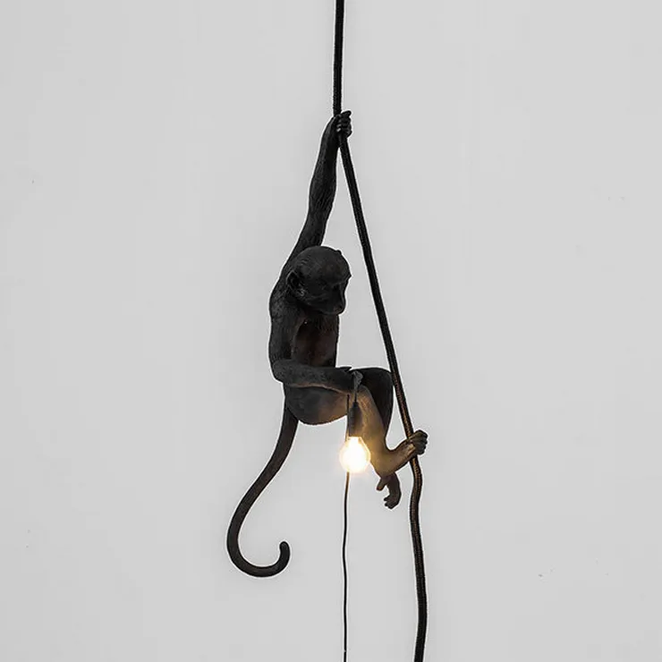 Светильник Monkey Обезьяна с Лампой Black левая в стиле Seletti