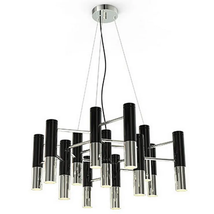 Люстра Ike 22 Lamp Черный+Серебряный в стиле Delightful