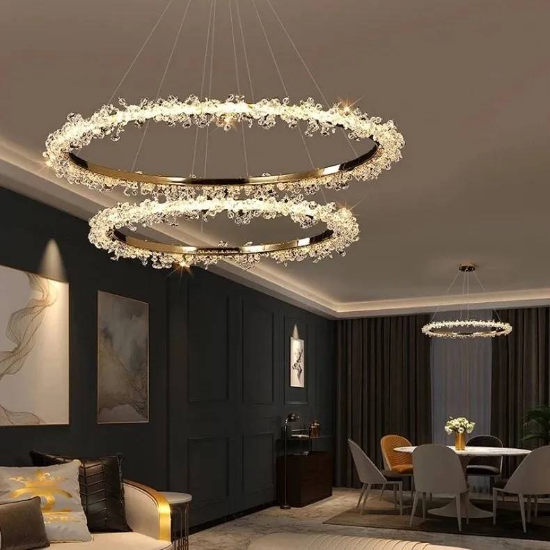 Люстра Halo Crystal Pendant Lamp золото D110
