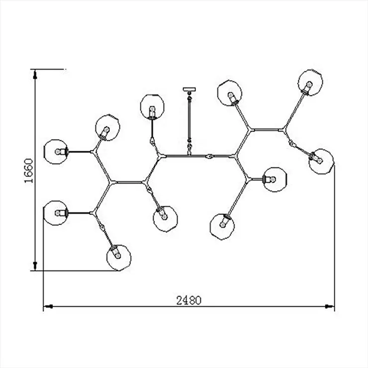 Люстра Branching Bubbles 11 Nickel в стиле Lindsey Adelman