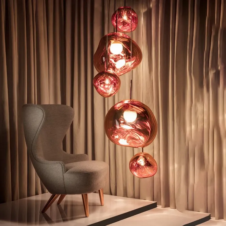 Светильник подвесной Melt Copper D38 в стиле Tom Dixon