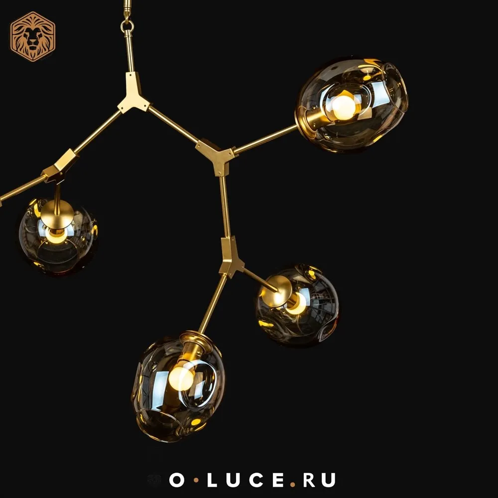 Люстра Branching Bubbles 6 Gold в стиле Lindsey Adelman