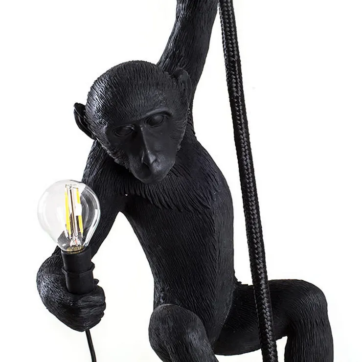 Светильник Monkey Обезьяна с Лампой Black левая в стиле Seletti