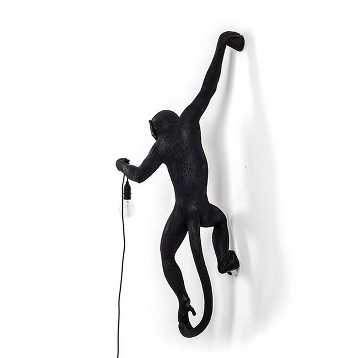 Бра Monkey Wall Lamp Black правая в стиле Seletti