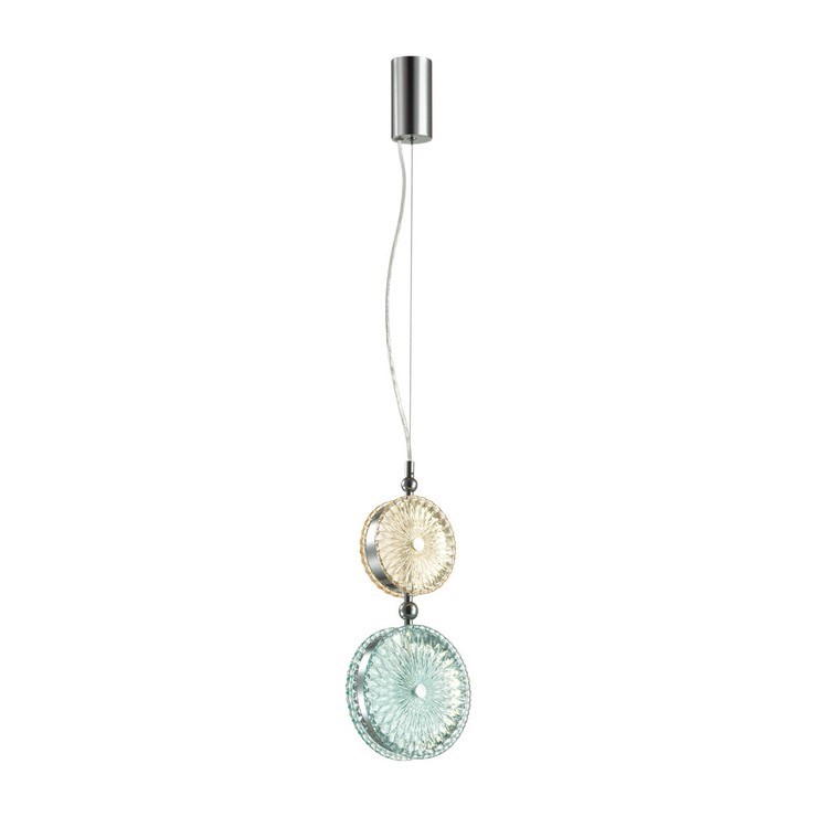 Светильник подвесной Lolly Pop Chrome yellow/blue