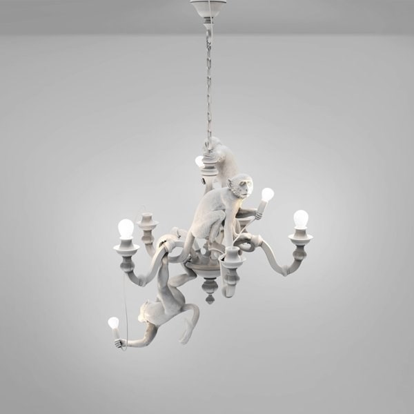 Люстра Подвесная Monkey Lamps Trio White в стиле Seletti