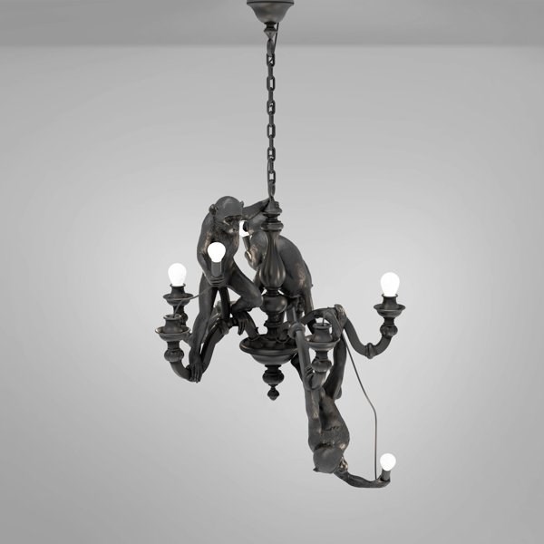 Люстра Подвесная Monkey Lamps Trio Black в стиле Seletti
