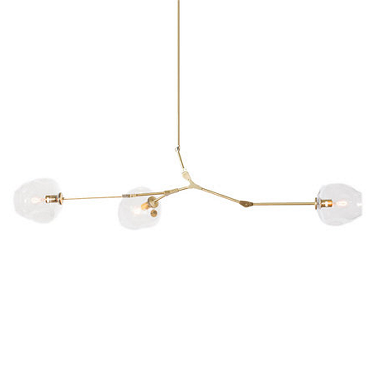 Люстра Branching Bubbles 3 Long Gold в стиле Lindsey Adelman