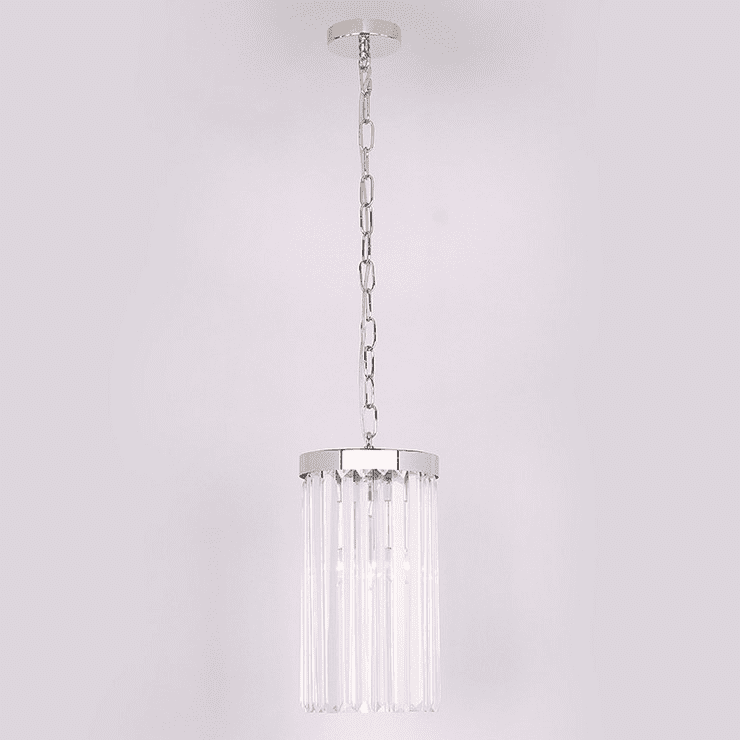 Подвесной светильник New York, Nickel Clear crystal D18*H32/132