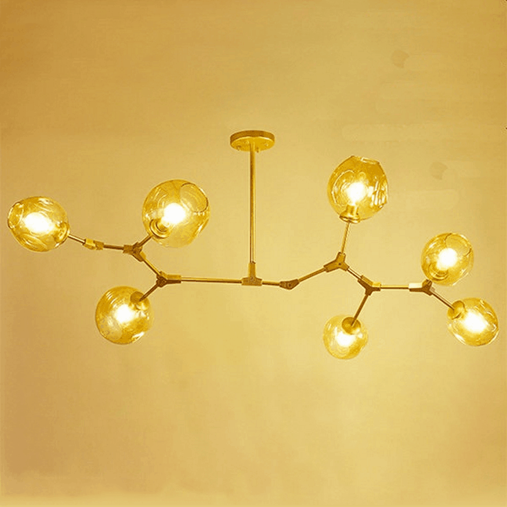 Люстра Branching Bubbles 7 Long Gold в стиле Lindsey Adelman