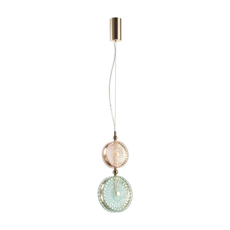 Светильник подвесной Lolly Pop Gold pink/blue