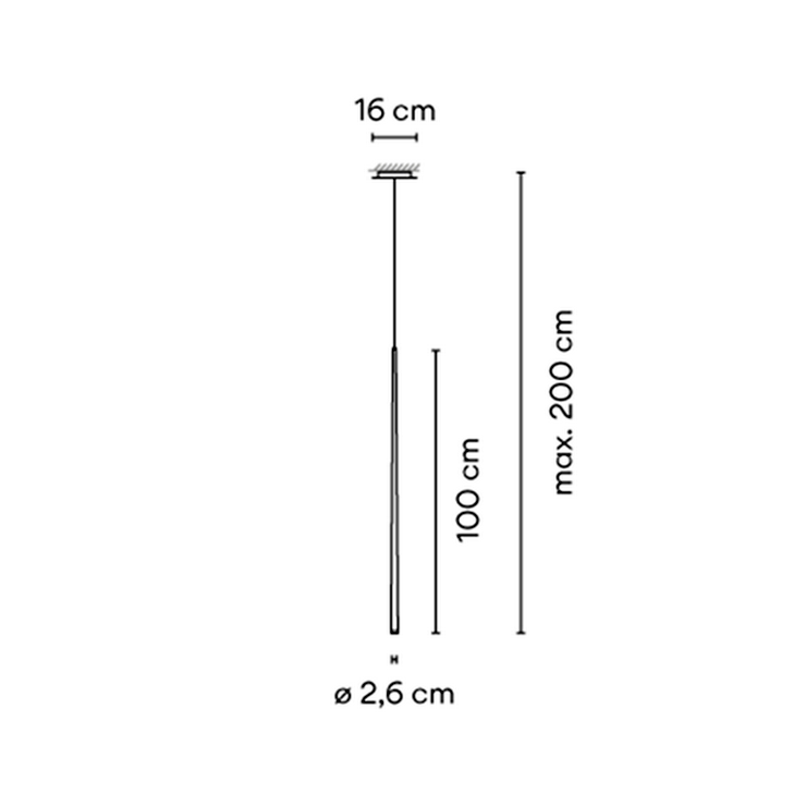 Светильник Slim 1 Black в стиле Vibia