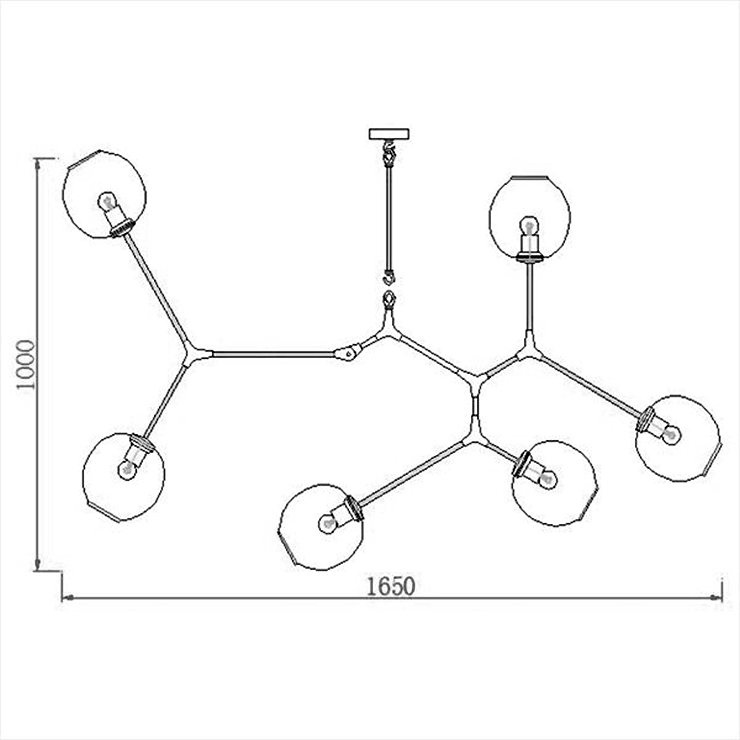 Люстра Branching Bubbles 6 Nickel, шт в стиле Lindsey Adelman