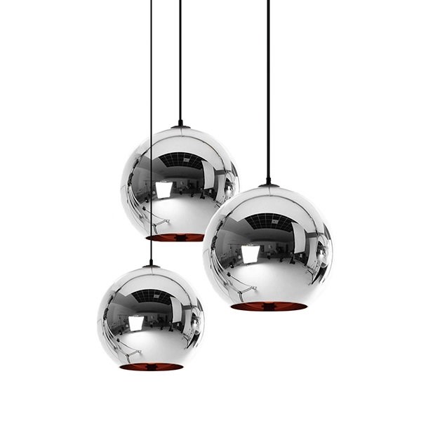 Люстра Copper Shade Chrome I D20/25/30 в стиле Tom Dixon