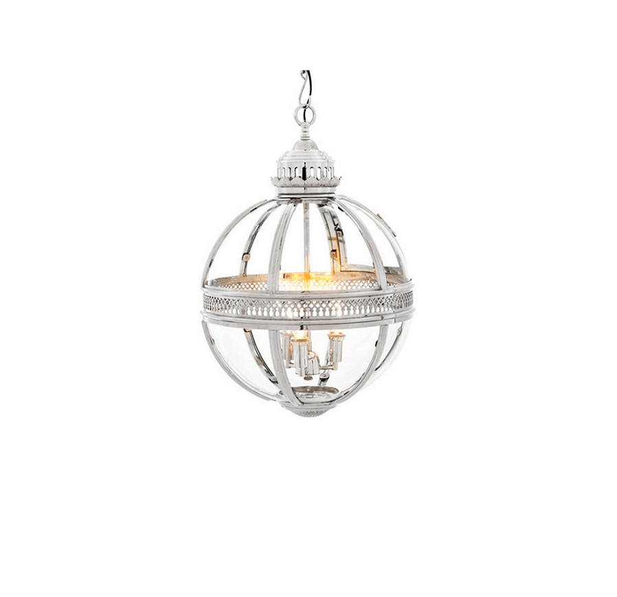 Люстра Lantern Residential  D30 никель в стиле Eichholtz