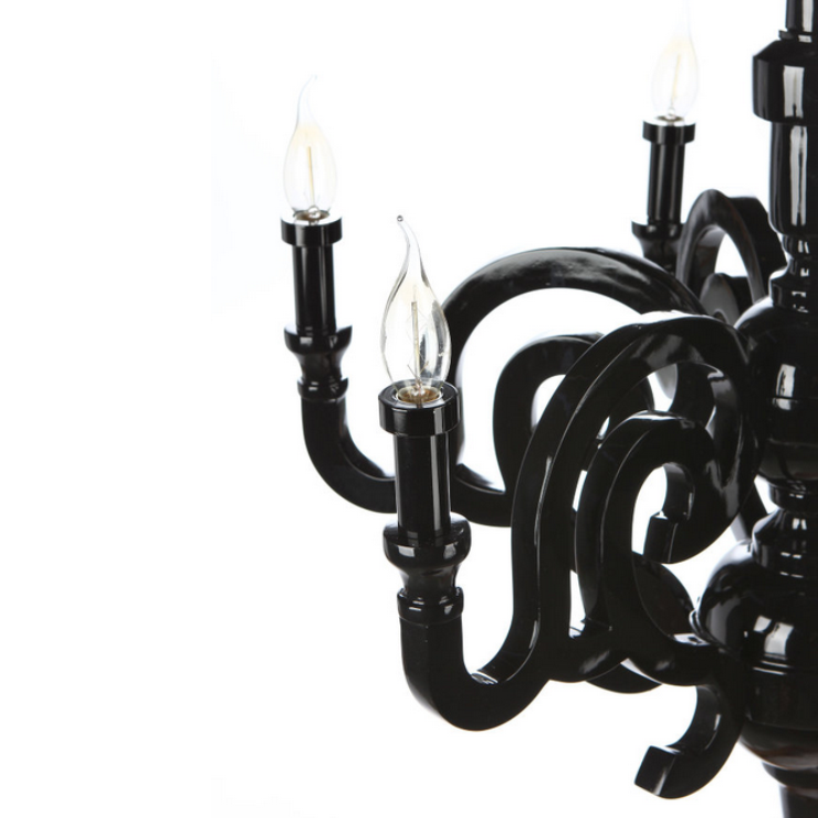 Люстра Paper Chandelier Диаметр 70 см / Высота 90 см Черный в стиле Moooi