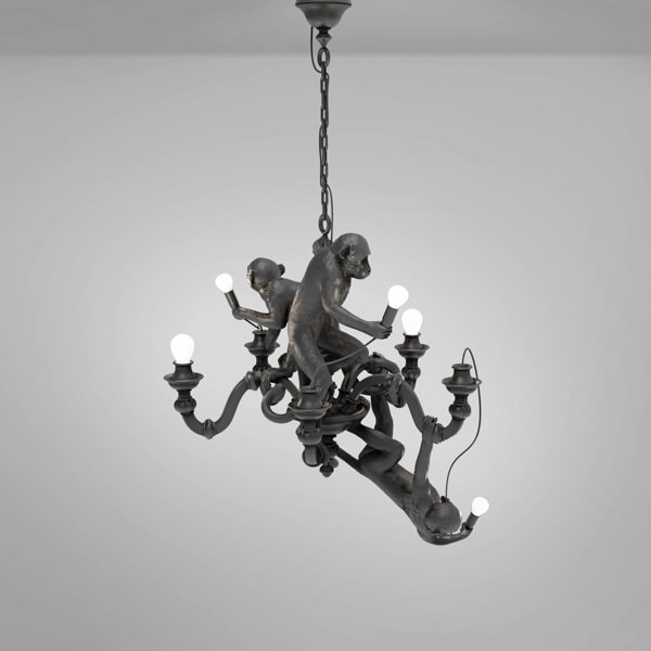 Люстра Подвесная Monkey Lamps Trio Black в стиле Seletti