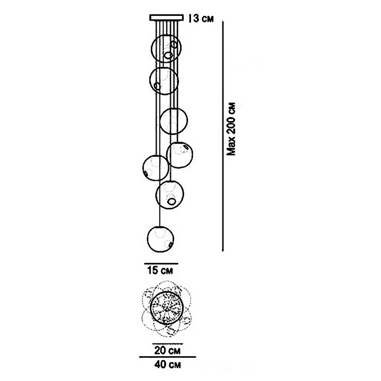 Люстра 28.7 Random Pendant Chandelier в стиле Bocci