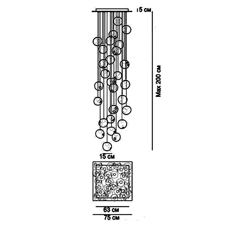 Люстра 28.28 Square Pendant Chandelier в стиле Bocci