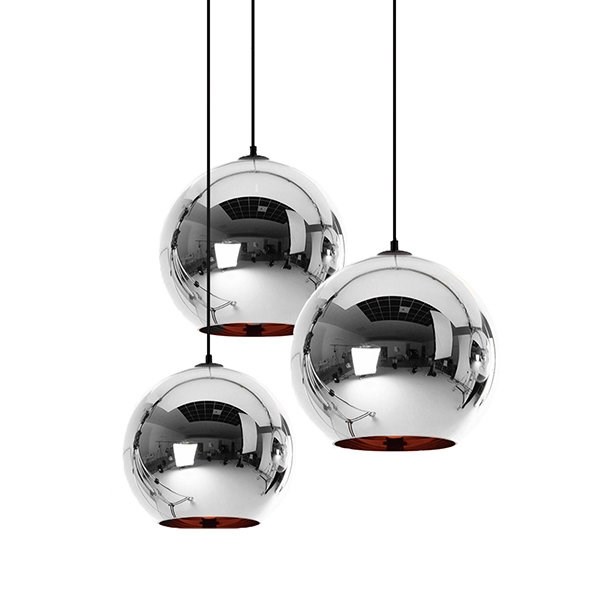 Люстра Copper Shade Chrome III D25/30/35 в стиле Tom Dixon