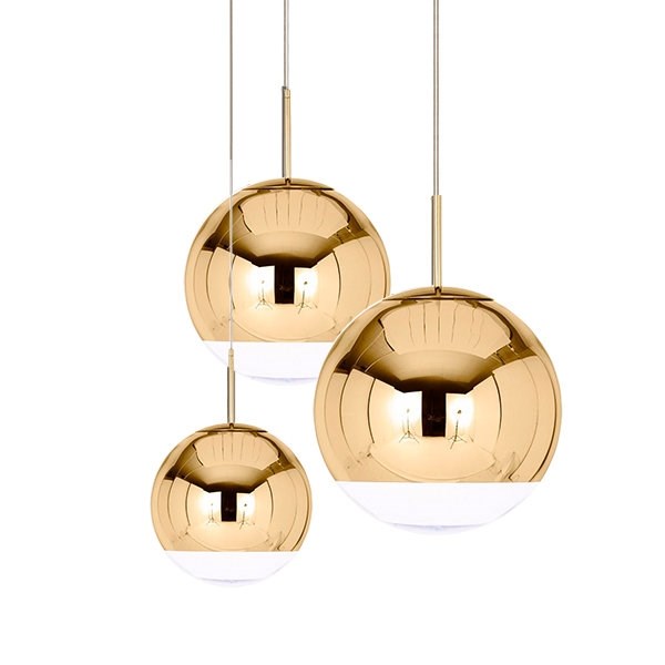 Люстра Mirror Ball Gold III D20/25/30 в стиле Tom Dixon