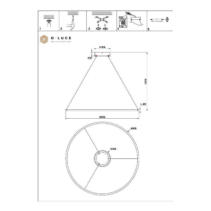 Светильник подвесной Function White D80 4000К (светит наружу)