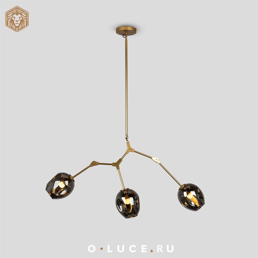 Люстра Branching Bubbles 3 Long Gold в стиле Lindsey Adelman