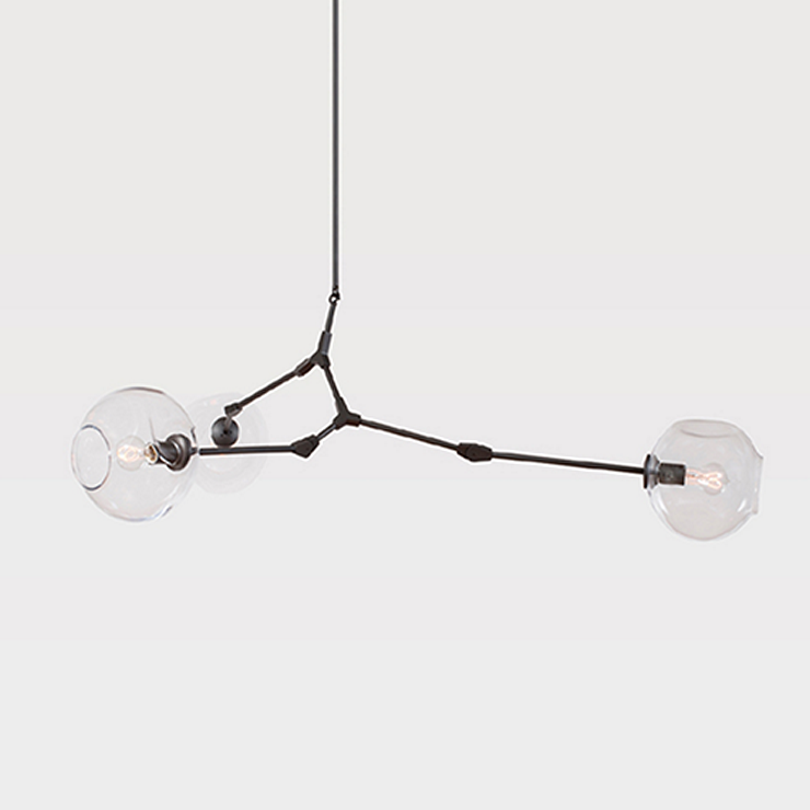 Люстра Branching Bubbles 3 Long Black в стиле Lindsey Adelman