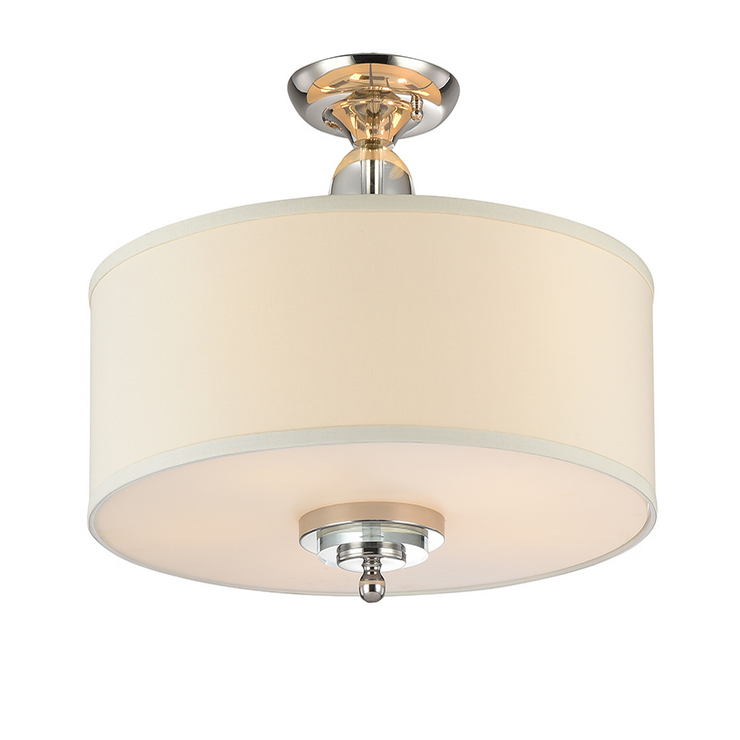 Cветильник Memphis, Nickel Clear crystal Shade beige D70*H43,5 cm
