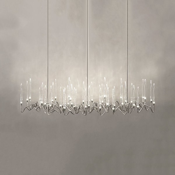Люстра 12 Long Chandelier Nickel L100 в стиле Il Pezzo Mancante