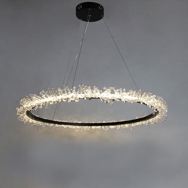 Люстра Halo Crystal Pendant Lamp черный D60