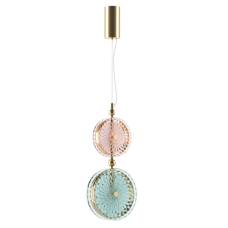 Светильник подвесной Lolly Pop Gold pink/blue
