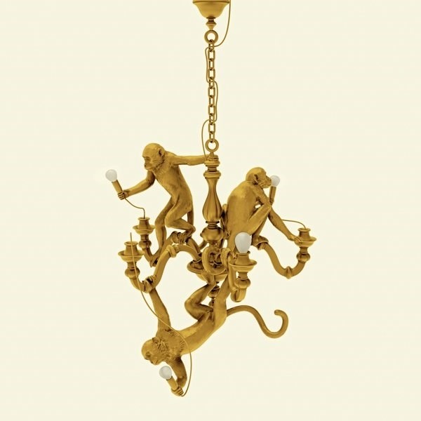 Люстра Подвесная Monkey Lamps Trio Gold в стиле Seletti